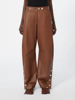 max mara nappa leather baggy trousers for women