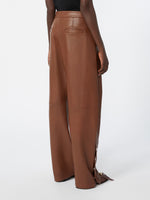 max mara nappa leather baggy trousers for women