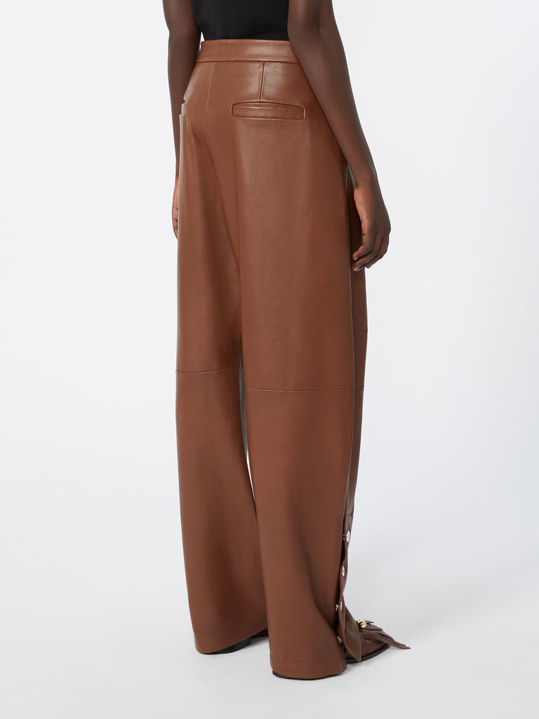 max mara nappa leather baggy trousers