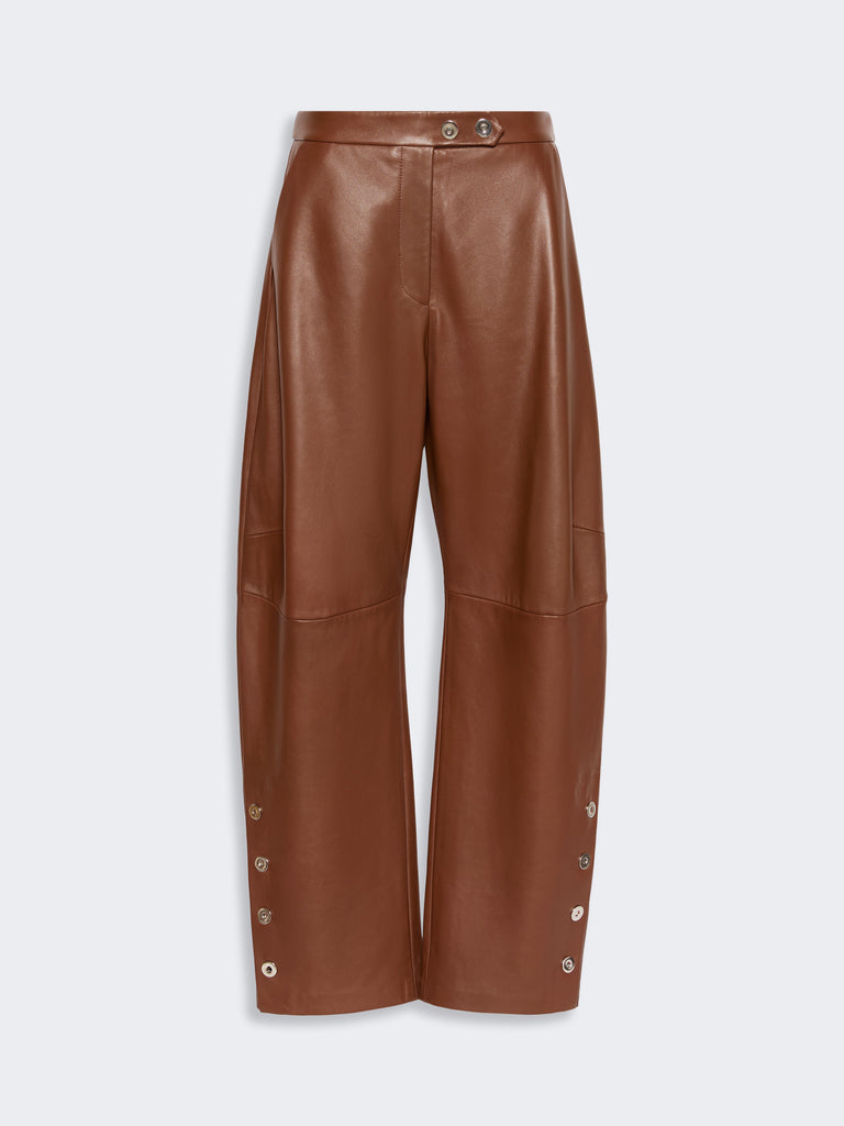 max mara nappa leather baggy trousers