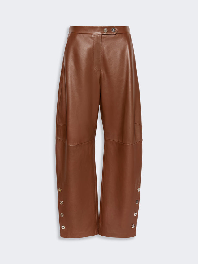 max mara nappa leather baggy trousers for women