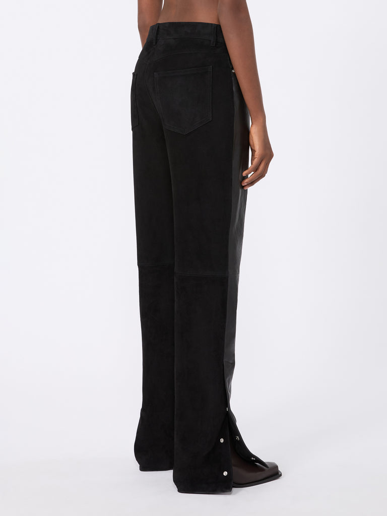 max mara leather and suede 5-pocket trousers
