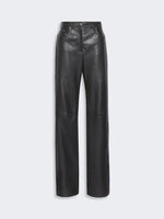 max mara leather and suede 5-pocket trousers for women