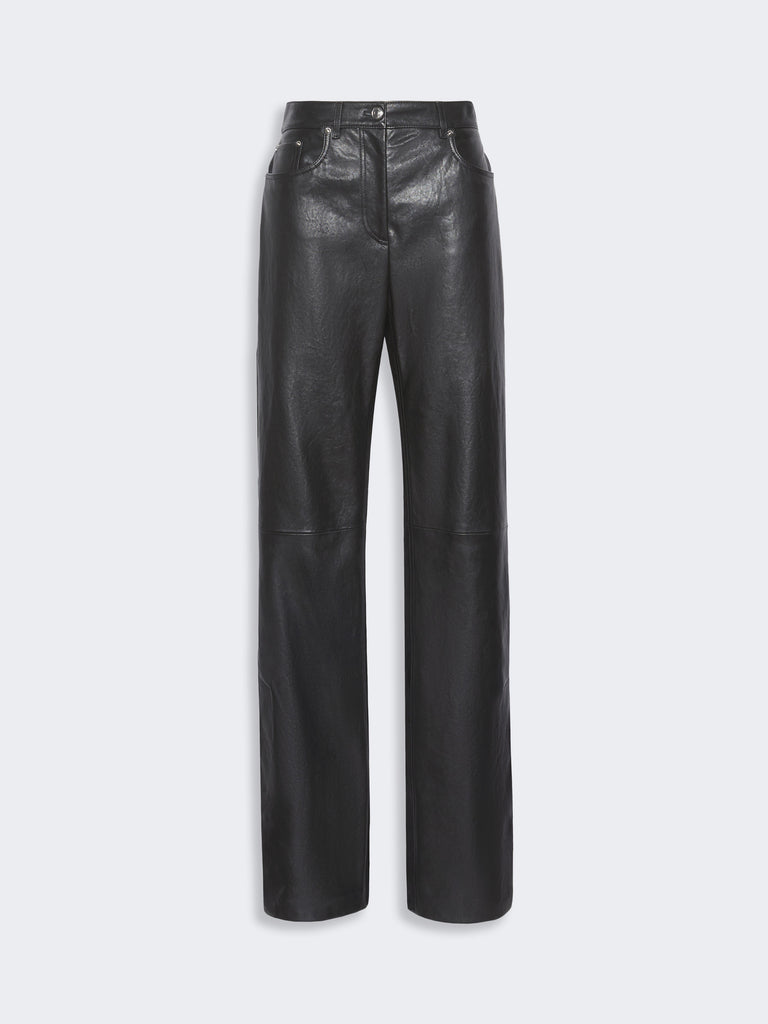max mara leather and suede 5-pocket trousers
