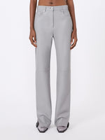 max mara leather and suede 5-pocket trousers for women
