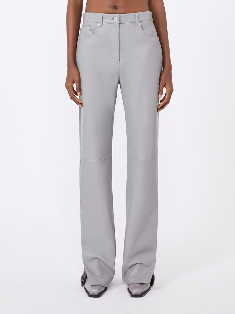 max mara leather and suede 5-pocket trousers