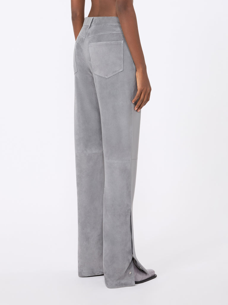 max mara leather and suede 5-pocket trousers