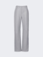 max mara leather and suede 5-pocket trousers for women