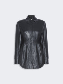 max mara long leather shirt for women