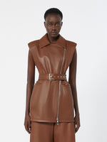 max mara sleeveless nappa leather jacket for women