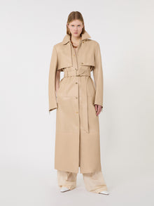 Nappa Leather Two-Piece Trench Coat for Women - Beige - Max Mara UAE