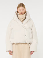 max mara short crinkled fabric down jacket for women