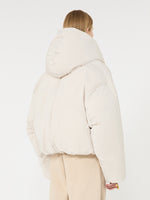 max mara short crinkled fabric down jacket for women