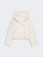 max mara short crinkled fabric down jacket for women