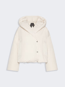 Short Crinkled Fabric Down Jacket for Women - Ivory - Max Mara UAE