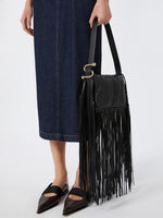 Mini Soffy Bag In Nappa With Fringes for Women - Black - Max Mara UAE