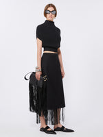 Mini Soffy Bag In Nappa With Fringes for Women - Black - Max Mara UAE