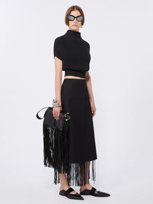Mini Soffy Bag In Nappa With Fringes for Women - Black - Max Mara UAE