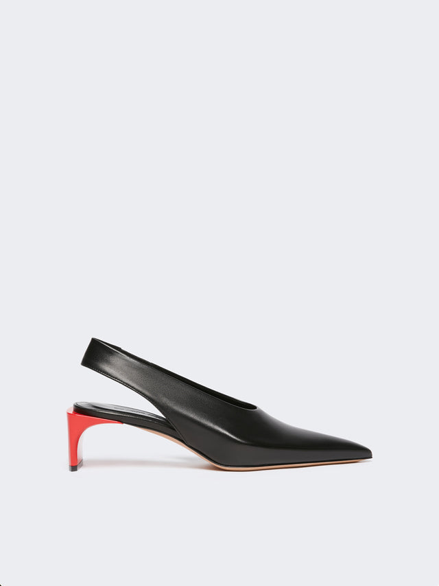 Leather Slingbacks for Women - Black - Max Mara UAE