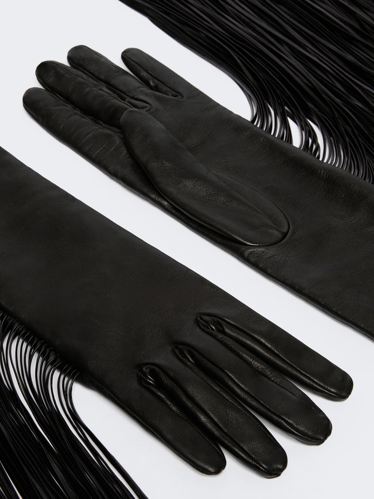 max mara long gloves with fringes - runway