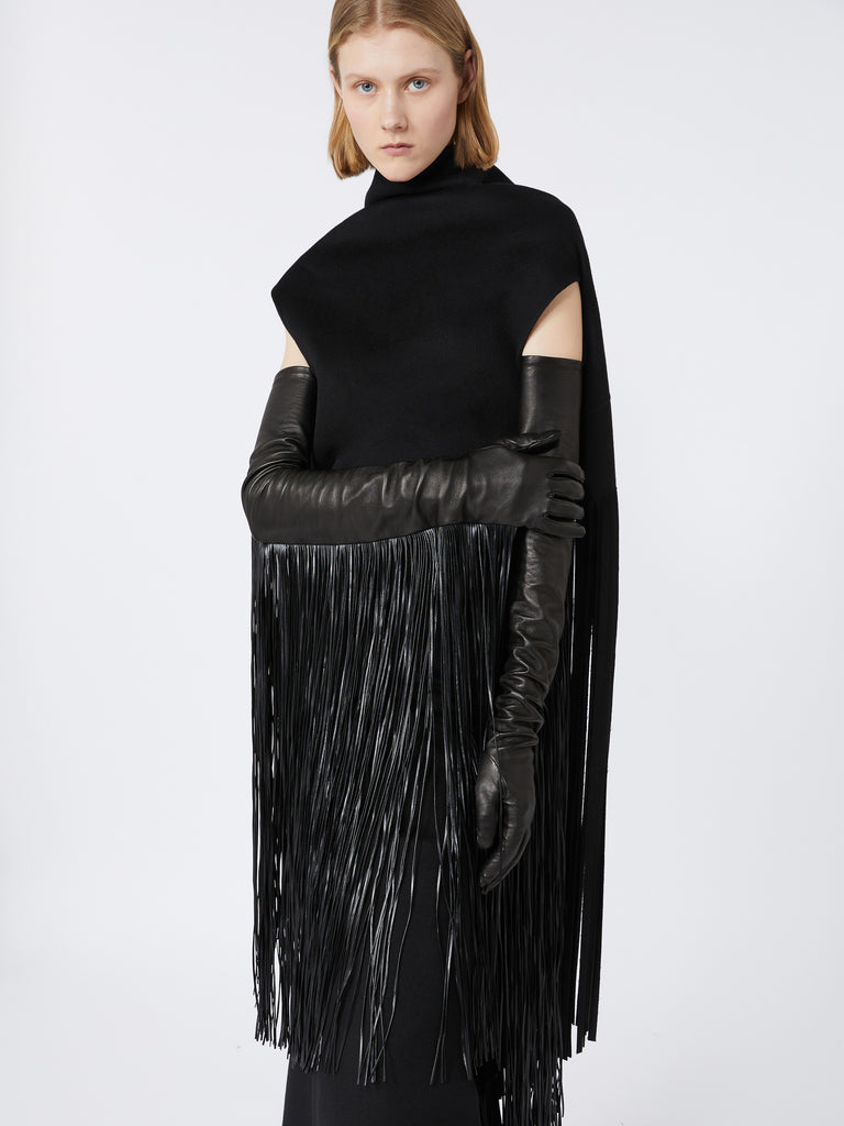 max mara long gloves with fringes - runway