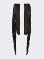 Long Gloves With Fringes - Runway for Women - Black - Max Mara UAE