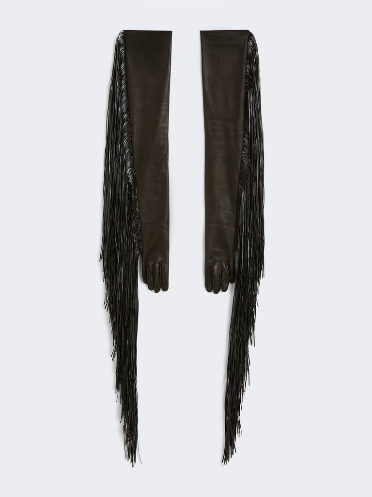 max mara long gloves with fringes - runway