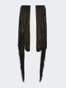 Long Gloves With Fringes - Runway for Women - Black - Max Mara UAE