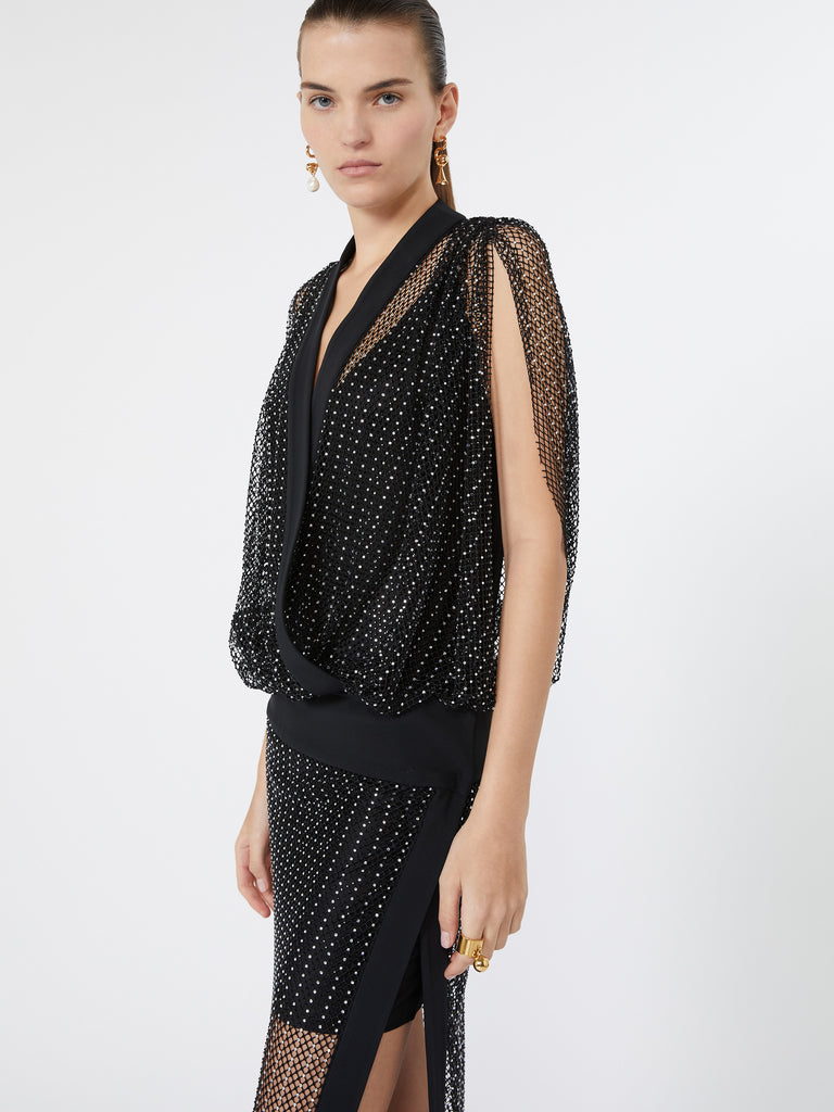 max mara long jersey and rhinestone dress
