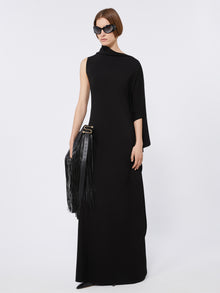 Asymmetrical Fitted Dress for Women - Black - Max Mara UAE