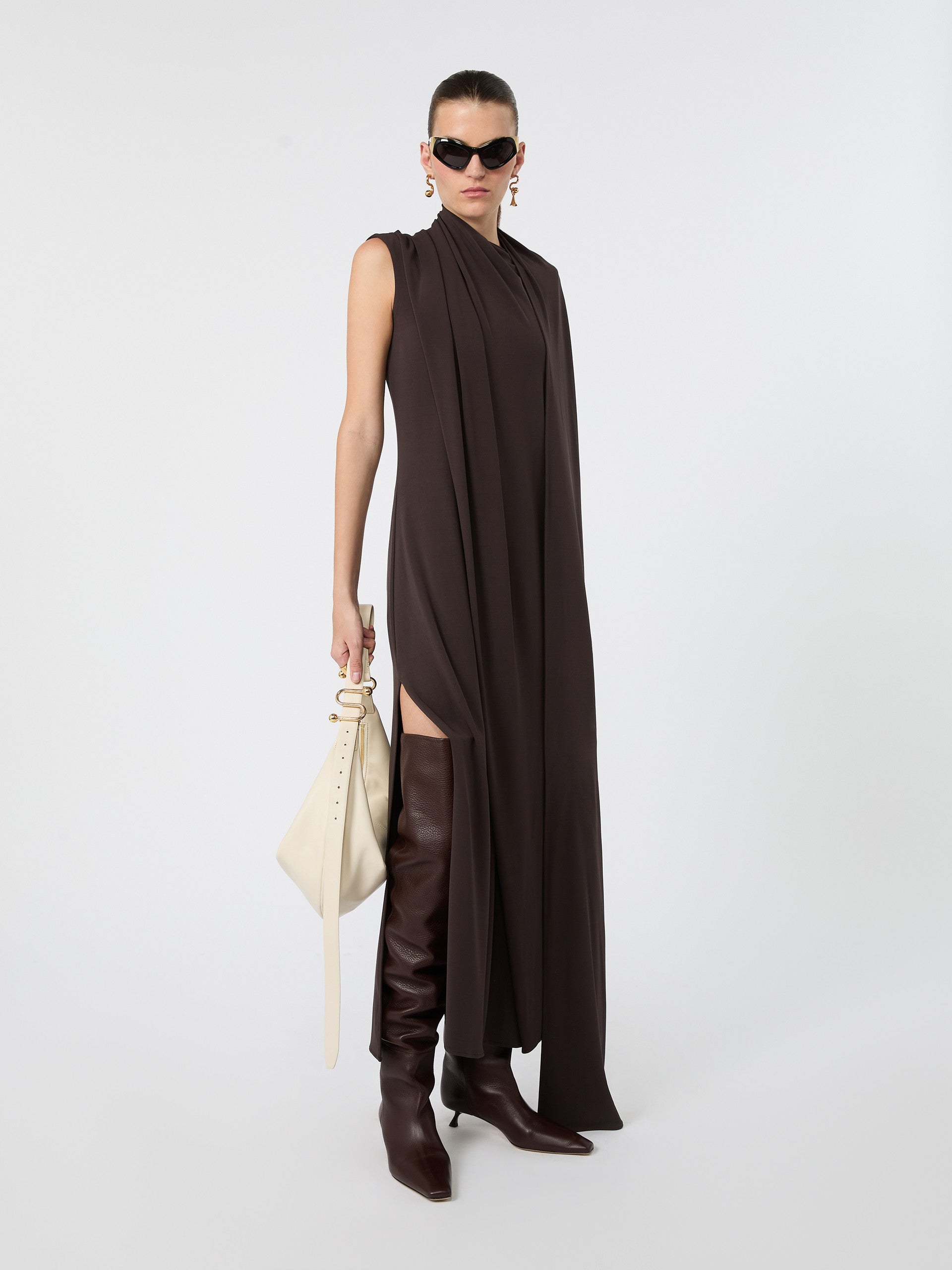 max mara long jersey dress for women