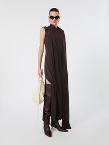 Long Jersey Dress for Women - Chocolate - Max Mara UAE
