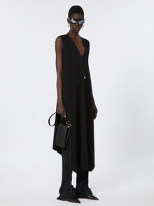 Sleeveless Crepe Dress for Women - Black - Max Mara UAE