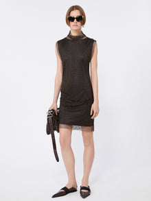 Sleeveless Dress With Rhinestones for Women - Black - Max Mara UAE