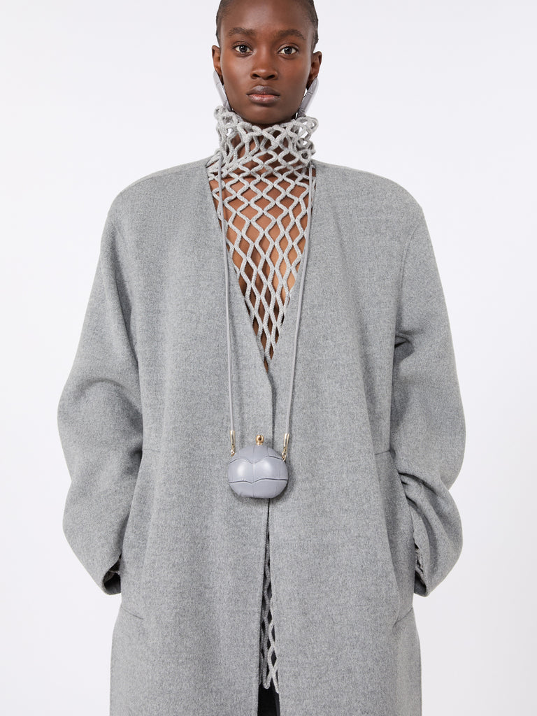 max mara calfskin "mini clutch" pendant necklace