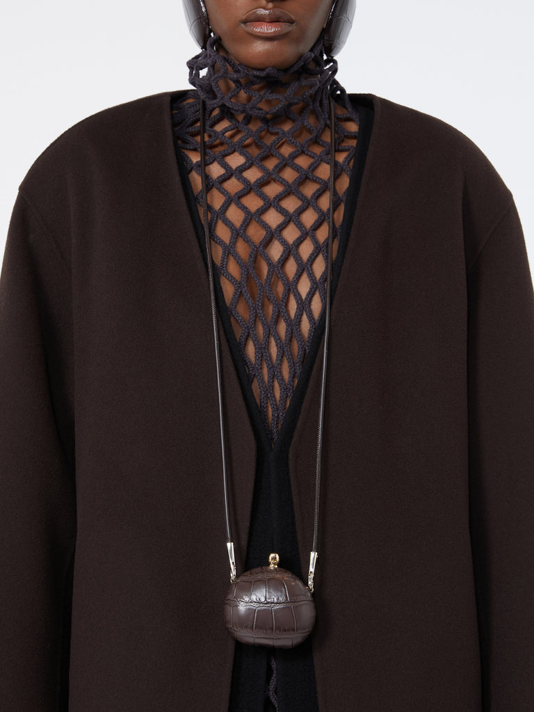 max mara calfskin "mini clutch" pendant necklace