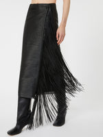 Midi Skirt With Fringes - Runway for Women - Black - Max Mara UAE