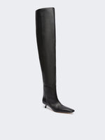 max mara thigh-high boot in deer-print calf leather for women