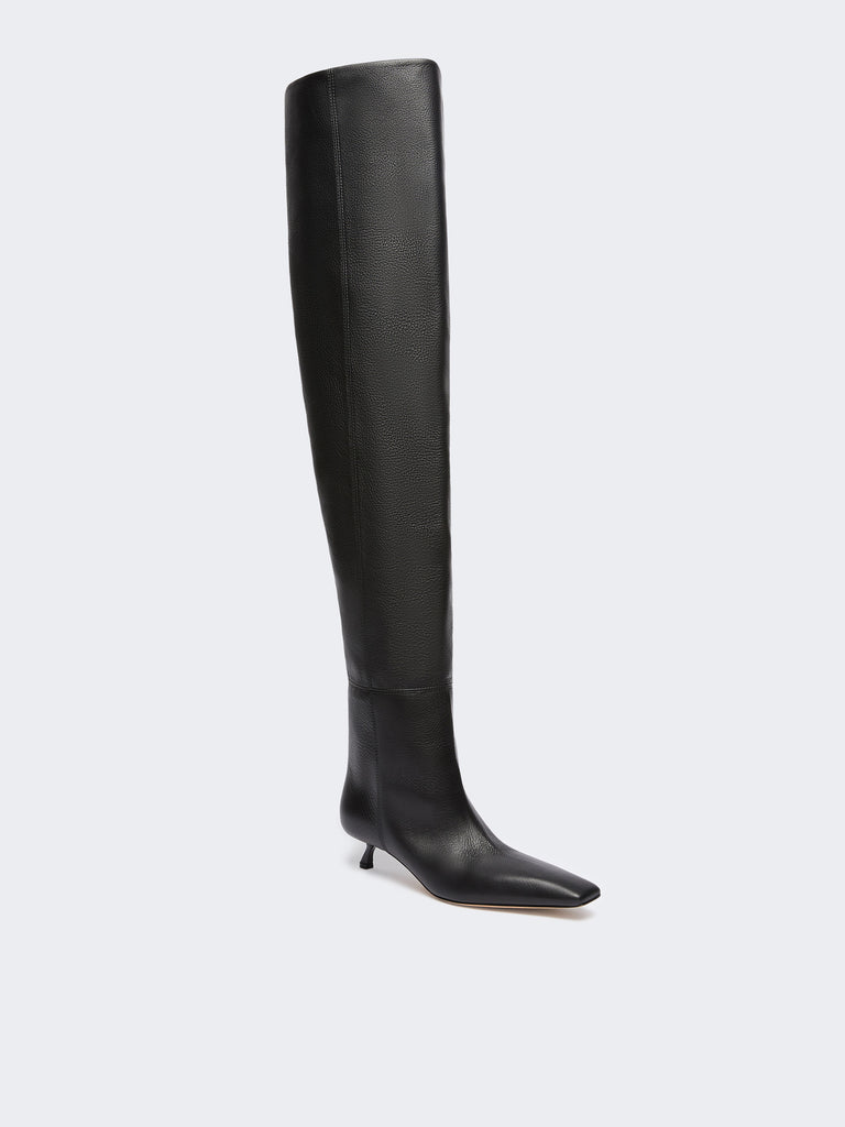 max mara thigh-high boot in deer-print calf leather