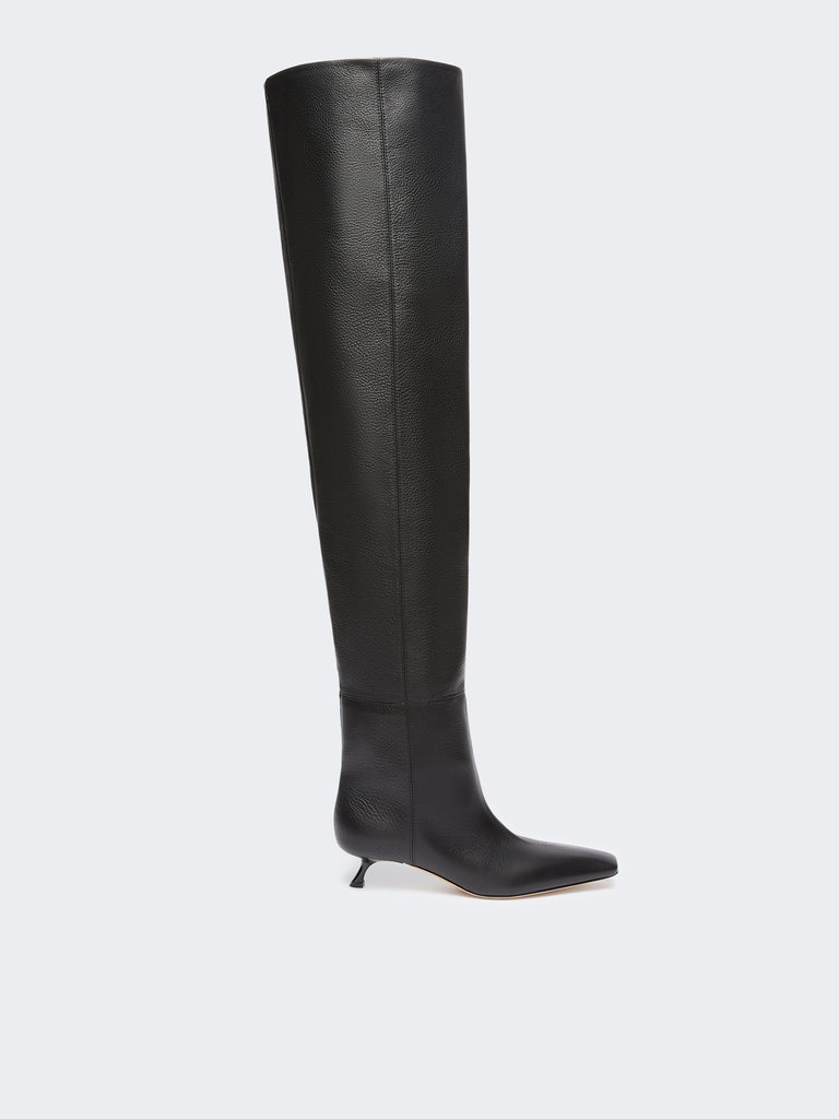 max mara thigh-high boot in deer-print calf leather