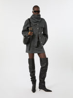 max mara thigh-high boot in deer-print calf leather for women