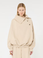 max mara oversized sweatshirt with an asymmetric fastening for women