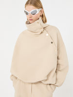 max mara oversized sweatshirt with an asymmetric fastening for women