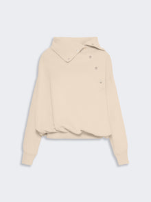 Oversized Sweatshirt With An Asymmetric Fastening for Women - Beige - Max Mara UAE