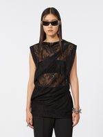 max mara two-tone lace top for women
