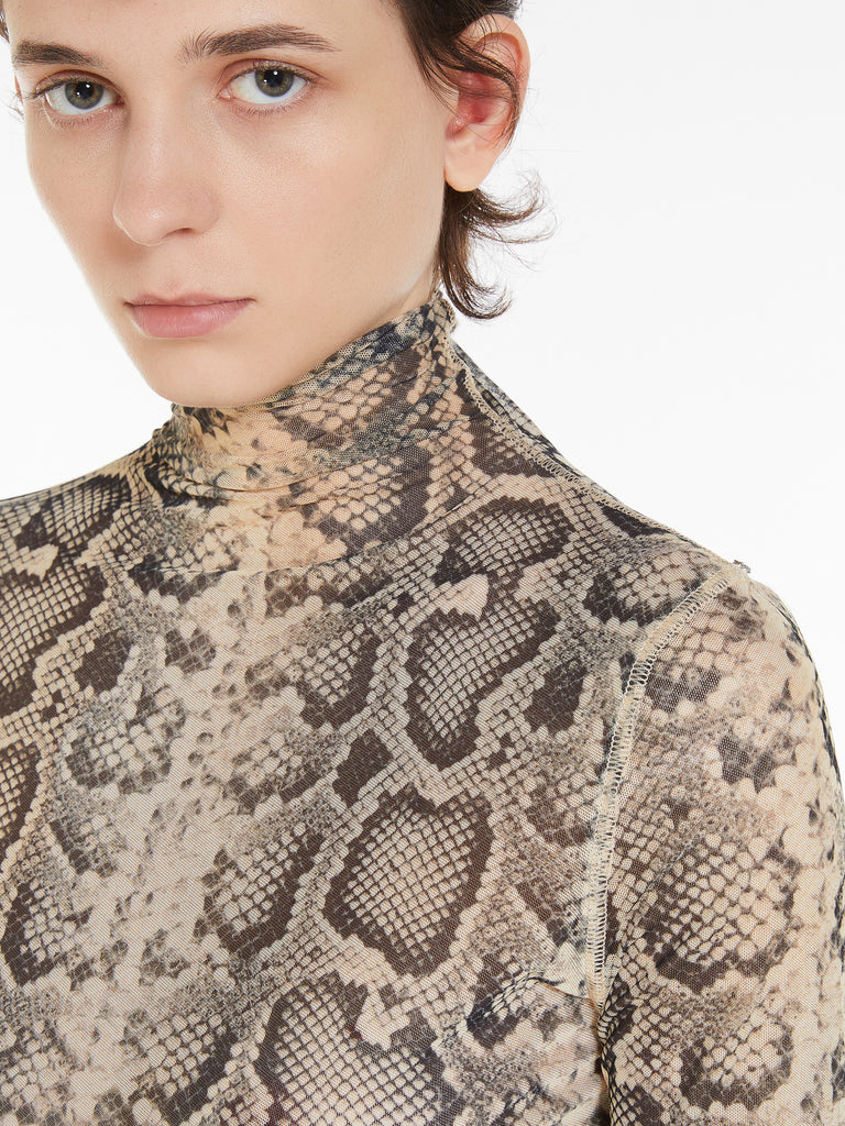 Printed tulle T-shirt