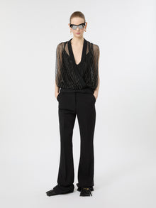 max mara rhinestone-detail sleeveless mesh jersey top for women