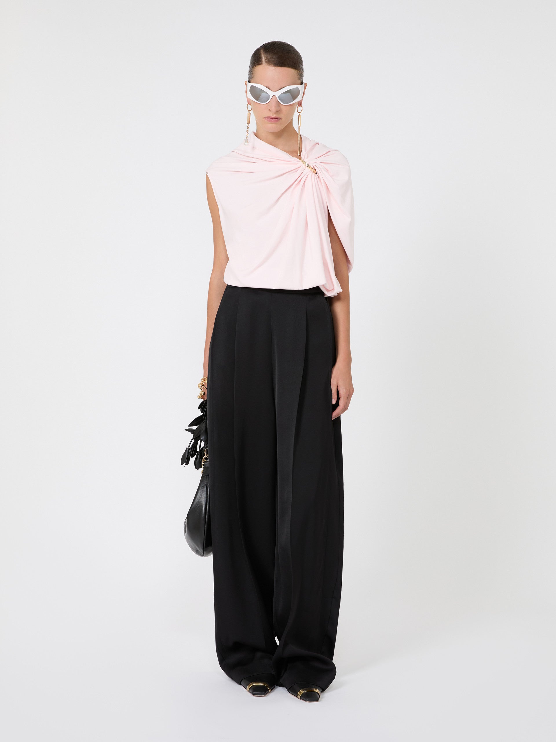 max mara draped fluid jersey top for women