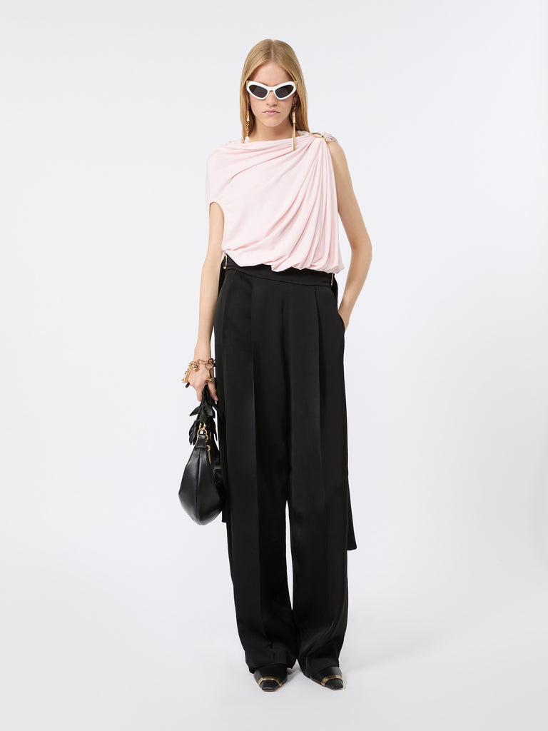 max mara draped fluid jersey top