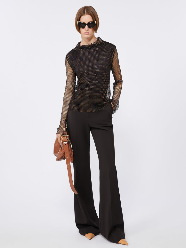 max mara mesh t-shirt with rhinestones